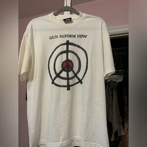 Teddy Fresh ‘gun reform now’ 100% cotton, white oversized tshirt, made in USA